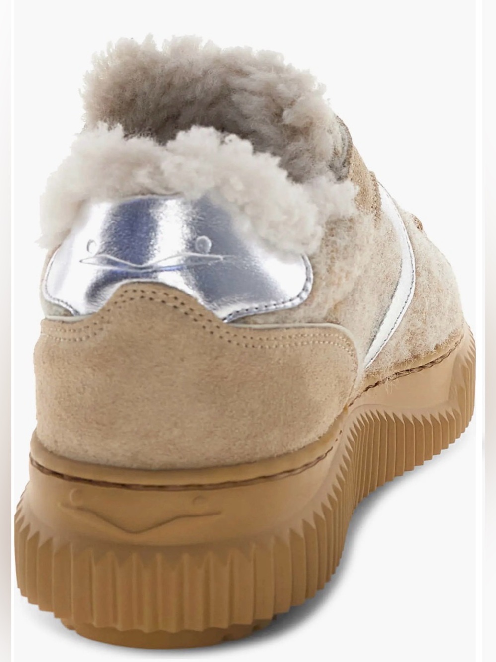 NWT VOILE BLANCHE Lipari Geniune Shearling Lined Sneaker in Beige-Light Brown - Picture 6 of 16